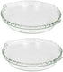 Pyrex Bundle - 2 Items: Bakeware 9-1/2-Inch Scalloped Clear Glass Pie Plates